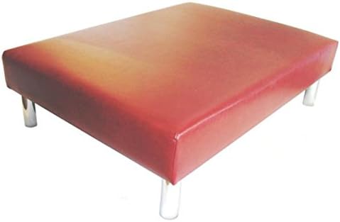 Hand Made Luxury Large Footstool / Coffee Table Upholstered in a Aged Claret Leather - 40" x 30" x 13" high