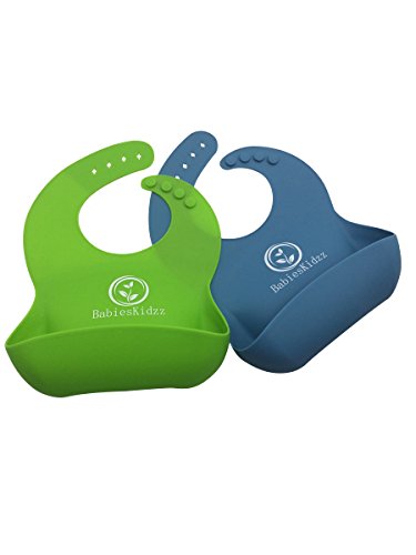Baby-Lätzchen super weichen Silikon Baby-Lätzchen für Baby feeding.Premium Baby-Lätzchen für Ihre hübschen kids.Easy zu reinigen Baby-Lätzchen in 2 Pack Green / Blue.Order jetzt - 4