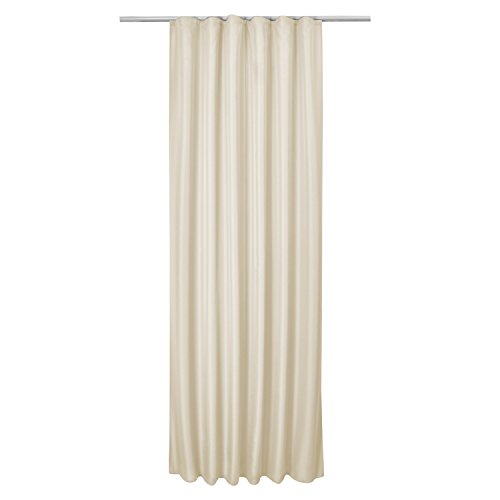 Beautissu® Blickdichter Kräuselband-Vorhang Amelie – 140×175 cm Creme (Beige) Uni – Dekorative Gardine Universalband - 5