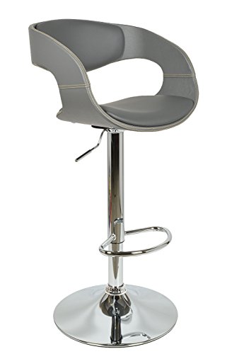 ts-ideen Taburete estilo retro chill lounge silla de bar acolchada Gri