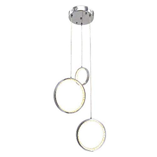 Preisvergleich Produktbild QHY Led 36W Pendelleuchte K9 Kristall Aluminium Hängelampe 3-Flammig Pendelleuchte Esszimmerbeleuchtung Wohnzimmerlampen Schlafzimmerlampe Studiolampe Bar Café-Lampe,weißes Licht,32