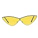 Produktbild Baoblaze Sommer Frauen Männer Moderne Spiegel Katzenaugen Dreieck Plastik Rahmen Sonnenbrille Brille Damensonnenbrille Herrensonnenbrille - Gelb