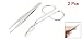 Silver Tone Stainless Steel Curved Tip Eyebrow Tweezers Trimmer Makeup Tool