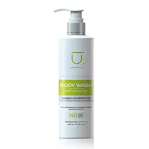 U ESSENTIALS Refreshing Body Wash Deeply Nourishing Calming Effect with Goodnes of Agrimony - Chamomile - Lavendra Extract - No Paraben - Sulphate - Silicons - Colors - 200ML