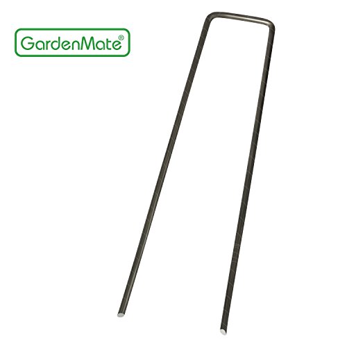 GardenMate® 100x 6''/150mm U-shaped Garden Securing Pegs - Ideal for securing weed fabric, landscape fabric, netting, ground sheets and fleece