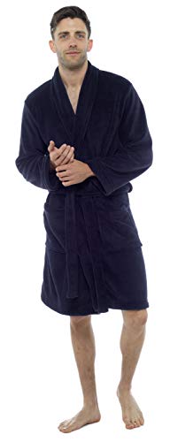 Preisvergleich Produktbild Tom Franks Herren Supersoft Vlies Bademantel - Blau, L / XL