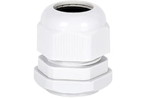 ONEFORUS 25 Pièces Plastique M16 Presse-étoupe pour Connexion 4mm-8mm Câble - Etanche IP68 Connecteur de Conduit Electrique avec Contre-écrou/Rondelle (Blanc)