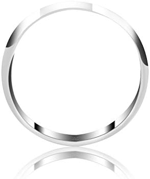 5mm D-Shape Heavy Silver Wedding Band Ring In Sizes Complete With Gift Ring Box