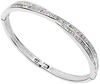 Jasmineees Jewellery 18K Gold Plated Women's Bracelet with Crystal Fashion Charm Bracelet for Women &amp; Girl White