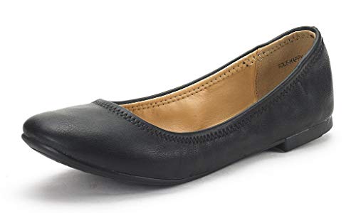 Dream Pairs Sole Happy Zapatos de Bailarina Caminar Plano para Mujer Negro 36.5 EU
