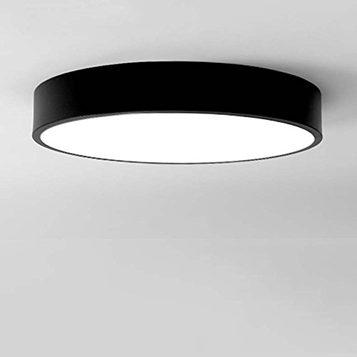 Preisvergleich Produktbild Larsure Schwarz moderne, minimalistische LED Deckenleuchte runde Deckenleuchte Wohnzimmer Schlafzimmer Studie Restaurant Terrasse, 30 CM 16 W Deckenleuchte