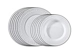 Spülmaschinengeeignet KPM Berlin Kurland Tafel Set, Porzellan, Weiß, 12-teilig in Geschenkverpackung