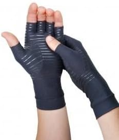Valuepact Copper ARTHRITIS Glove - Compression Recovery Glove (Half Finger) with High Percentage of Copper as Active Component (Black)