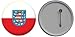 Produktbild Button/Badge Flagge Fahne Deutschland Thüringen - 58mm