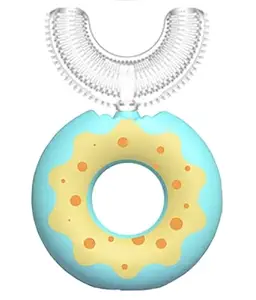 DC DECORIO Tooth Brush Head 360 Degree Cleansing U Shaped Toothbrush for Kids baby (DONUT-BLUE)