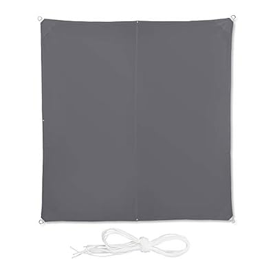 Relaxdays Voile d’ombrage carré diffuseur d’Ombre Protection Soleil Balcon Jardin UV lxP 3x3 m Toile imperméable, Gris