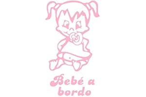 Artstickers® - Adesivo con scritta “Bebé a Bordo”, motivo: bimba, collezione Babyfun, 10 colori a scelta + regalo sorpresa 9 cm x 16,2 cm Rosa