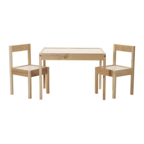 LÄTT - Children's Table With 2 Chairs, White, Pine