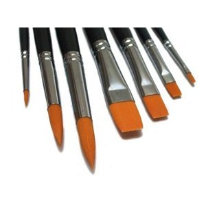 7 Toray Künstlerpinsel Set Spitzpinsel spitz Flachpinsel flach Toraypinsel Acrylpinsel Aquarellpinsel