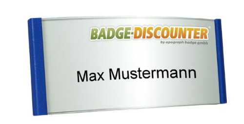 Preisvergleich Produktbild Plastik Namensschilder Komplettset NPSG Blau magnetisch 10 Stück zum Anstecken an Kleidung Namensschild mit starkem Magnet, Drucketiketten A4 zum Bedrucken Magnetnamensschild, Kunststoff Badge 75x30mm