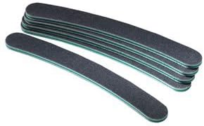 Black Nail Art Manicure Buffer Buffing Sanding Files Crescent Sandpaper Grit