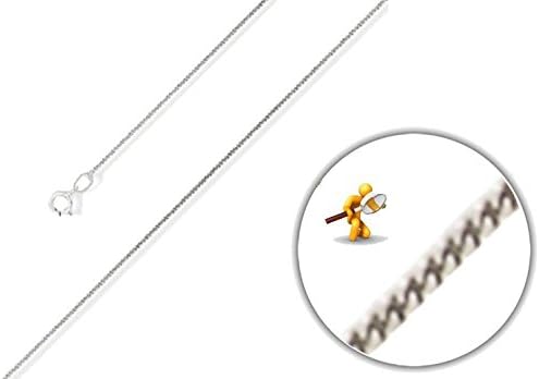 LaKama 18ct White Gold, Lightest Curb Link Chain Necklace, diamond-cut on two sides 16”/40cm-18”/45cm-20”/50cm (40)