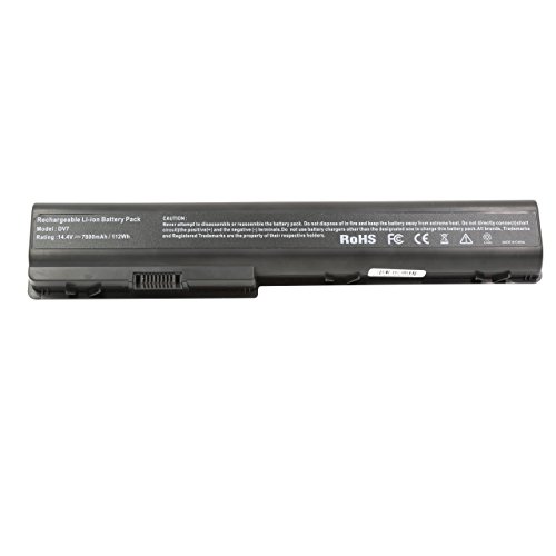 BLESYS – 7800mAh, 12-Cell HP Pavilion dv7, DV7T, DV7Z Serie; Pavilion DV8, DV8T Serie; HDX X18, HDX X18T Serie Erweiterte Laptop-Batterie Ersetzen Sie für HSTNN-IB74, HSTNN-OB74, HSTNN-IB75, HSTNN-DB75 HSTNN- XB75, HSTNN-C50C, HSTNN-Q35c, KS525AA, NH494AA, 464059-121, 464059-141, 486766-001 - 6