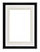 Produktbild Rainbow Reihe Schwarz Matt und weiß matt Bilderrahmen Fotorahmen Poster Rahmen mit Doppel-Passepartout – wählen Sie mit echten Glas oder Plexiglas Glas – dm-r-blkmatandwhtmat-px-rl-glsparent, Black Matt Frame With White on Ivory Double Mount, A3 for pic A4 with Perspex Glass