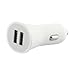 Produktbild iprotect Original KFZ USB Adapter Dual 2 USB Ports in weiß 2.1A 2100mA für iPhone, iPad, iPod, Smartphones, Navi, MP3 Player u.a. USB Geräte USB Geräte
