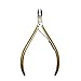 Viba Professional Gold-Plated Carbon Steel Cuticle Nippers, French Handle D555, Single Spring, 6mm Jaw (Full Jaw)