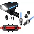 BLACKBELL Bicycle Set of LED Front Light with LED Tail Light and Valve Lights with Motion Sensor (Pack of 4 Lights, Multicolor)