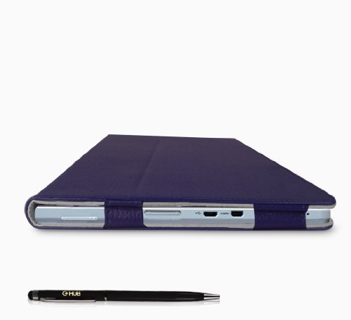 Acer W3-810 Tablet Case / Tablet Case / Schutzhülle in MARINEBLAU mit integrierter Standfunktion ( PropUp Stand ) & Handschlaufe ( Hand Strap ) von G-HUB® – PropUp Stand Hülle / Fall / Tasche / Folio für Acer W3810 ( Alle 8,1 Zoll Modelleeinschließlich: 32GB / 64GB / 3G / LTE / BlueTooth / WiFi / 2013 modèle , etc. ) Jetzt mit BONUS: G-HUB ProPen Stylus - 3
