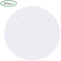 Lot de 200 feuilles de papier parchemin anti-adhésives pour friteuse à air, friteuse à air, panier vapeur et plus (22 cm disponibles)