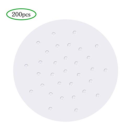 Lot de 200 feuilles de papier parchemin anti-adhésives pour friteuse à air, friteuse à air, panier vapeur et plus (22 cm disponibles)