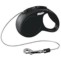 flexi Roll-Leine New Classic XS Seil 3 m schwarz für Hunde, Katzen und Kleintiere bis max. 8 kg