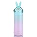 Produktbild Edelstahl-Isolierflasche „Hello Dream“ mit Cartoon-Hase, Trinkflasche, Thermoskanne, Reisetasse, Kaffeetasse, Suppenfläschchen, Reisethermoskanne, mit Farbverlauf – 350 ml Grün / Violett