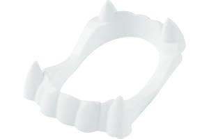 ALYAR Fake Tooth Fangs Halloween Frightening Fangs Horrifying Vampire Teeth Reusable Plastic Fake Dentures Creepy Zombie Fangs Cospaly Party Props Fancy Dress Costume Accessory (Pack of 1)