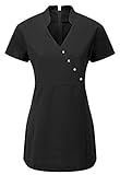 Venus Beauty Hairdressing SPA Nail Salon Therapist Massage Tunic Uniform Black (sizes 6 to 36)