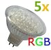 Produktbild 5Stk. CM Light MR16 RGB 18LED 12V mit *Wechselfarbe* rot-grün-gelb-blau*