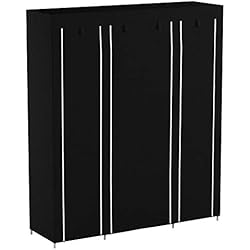 SONGMICS Armoire de Rangement XXL, Penderie Dressing en Tissu Non-tissé, 175 x 150 x 45 cm, Noir LSF03H