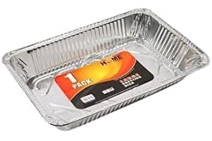 ORION STATIONERY Orion Best House 10 PCS Rectangular Aluminium Foil Baking Trays - Disposable Containers for Food Storage, Baking, Roasting, Takeaway and Party, Freezer-Safe Baking Pans (L 43 X W 31 X H 8 cm)