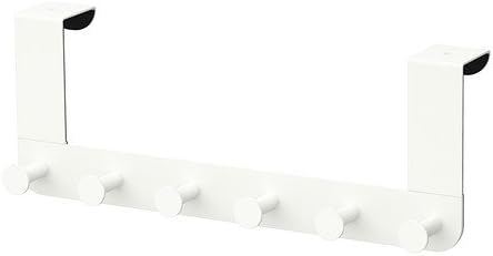 ENUDDEN Hanger for Door, White, Height: 13 cm Width: 35 cm, Covered back prevents scratching of door. Hangs over the top edge of the door and helps you convert unused space into a storage place for bathrobes and bags.