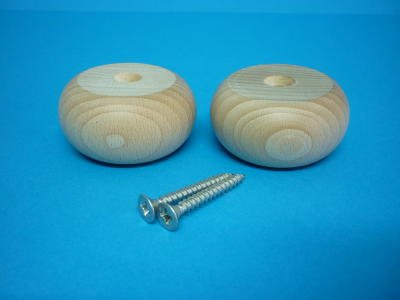 Preisvergleich Produktbild Set Holzfüße Möbelfüße Truhenfüße Buche 70 / 35 mm