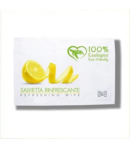 Salviette Rinfrescanti Limone Plastico 200 Pezzi - 13x15 Cm, Per Mani Dopo Cibo, Produzione Europea - Foto 13