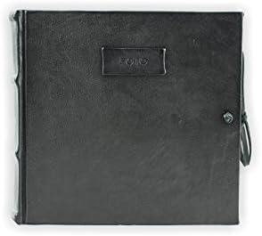Photo Album Bound in Leather, Black, H20xL20, Leather Collection, Hand Made in Italy by Legatoria Toscana, Tuscan Handcrafted