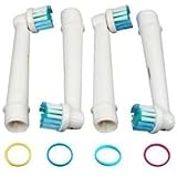 KongKay® 4 X Recambio para Cepillo eléctrico Compatible y en forma Braun Oral-B, compatibile with Oral-B / Braun Vitality Precision Clean, White Clean, Sensitive Clean, Oral-B Professional Care, Número de modelo: EB-17A / SB-17A (1PK x 4PCS)