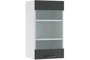 Vicco Mobile da cucina in vetro Fame-Line, Antracite/Bianco, 40 cm