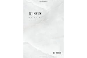 Dot Grid Notebook B6: Journal Notebook Marble White for Writing and Drawing, Traveler, Small, Softcover, Dotted Matrix, Numbered Pages, No Bleed