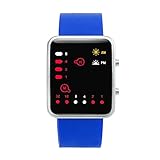 Skang Fitness Herren Uhren, LED Uhr Sportuhr Digitaluhr, Mit Silikon Armband, Casual Sport Design Armbanduhren(one Size,Blau)