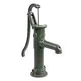 Aufstellmaße: Höhe ca. 60 -70 cm, Breite ca. 47 - 81 cm (abhängig von der Nutzung). Der Pumpenfuß hat ein Ø von ca. 15 cm. Korrosions- und witterungsbeständige Garten Handpumpe.